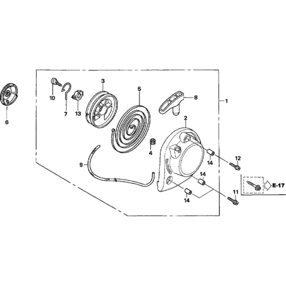 Recoil Starter Assembly for Honda GX35N (GCACM) Engines