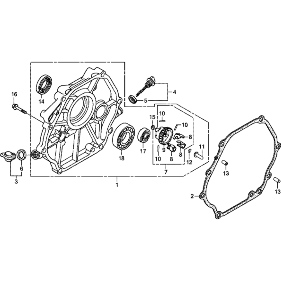 Crankcase Cover Assembly for Honda GX390H1 (GCAFH) Engines