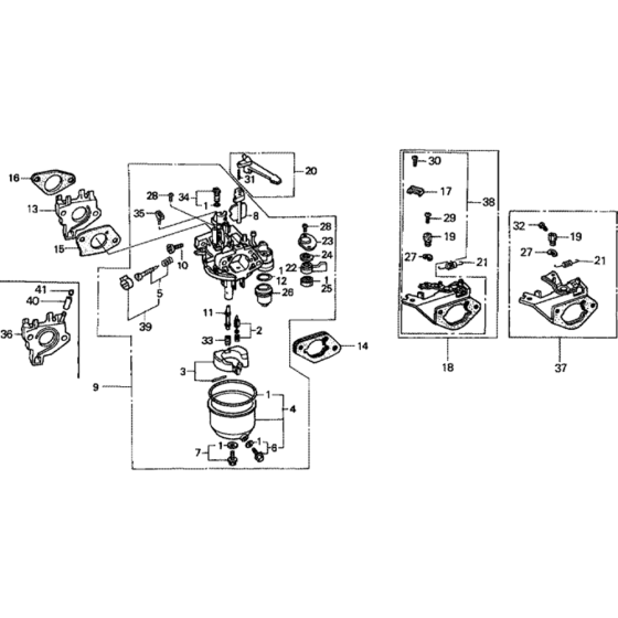 Carburetor Assembly for Honda GX390K1 (GCAA) Engines