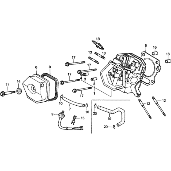 Cylinder Head Assembly for Honda GX390K1 (GCAA) Engines