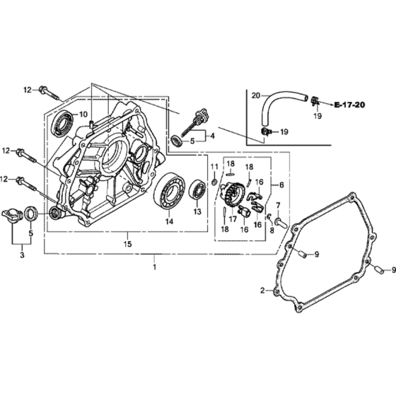 Crankcase Cover Assembly for Honda GX390T1 (GCAET) Engines