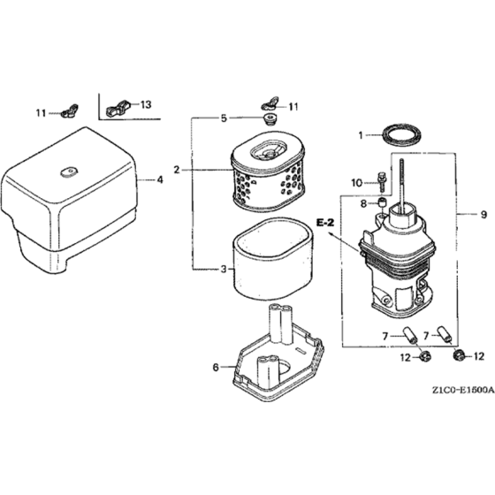 Air Filter Assembly for Honda GX390T1 (GCAET) Engines