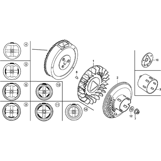 Flywheel Assembly for Honda GX390T1 (GCAET) Engines