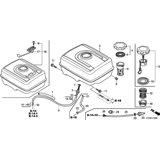 Fuel Tank Assembly for Honda GX390T2 (GCBDT) Engines