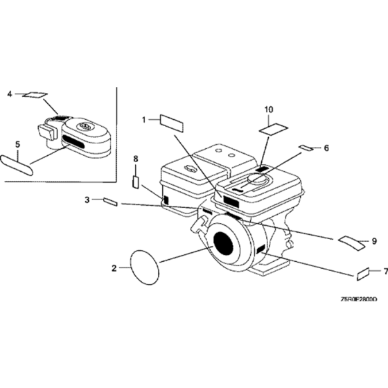 Label Assembly for Honda GX390U1 GCANK Engine.