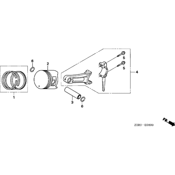 Piston Assembly for Honda GX390U1 GCANK Engine.