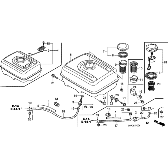 Fuel Tank Assembly for Honda GX390U1 GCANK Engine.