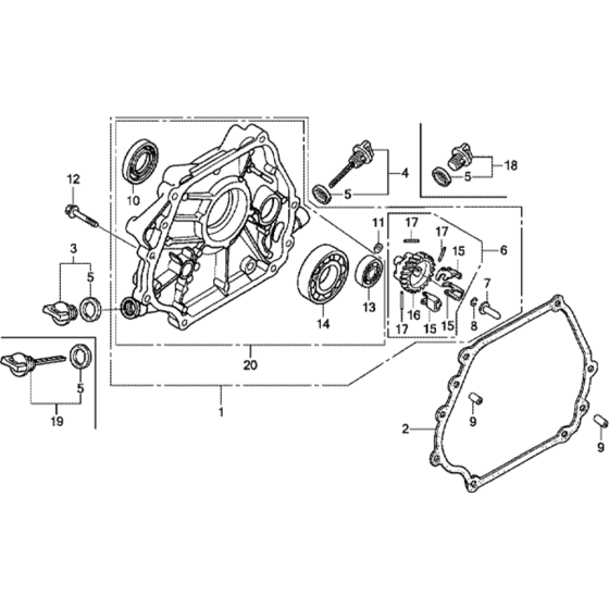 Crankcase Cover Assembly for Honda GX390UT1 (GCAKT) Engines