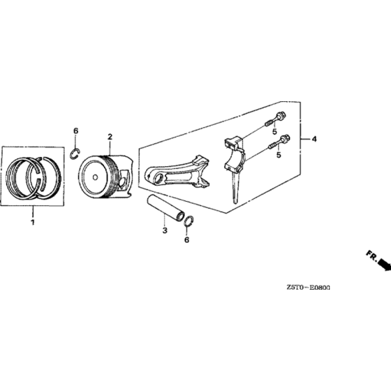 Piston Assembly for Honda GX390UT2 GCBCT Engine.