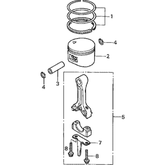 Piston/Connecting Rod Assembly for Honda GXH50 (GXCAL) Engine