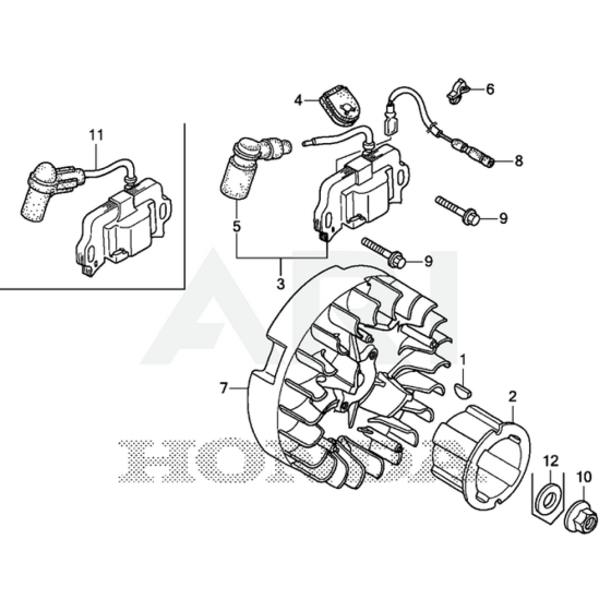 Flywheel Ignition Coil for Honda GXR120UT Engine