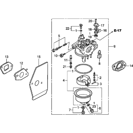 Carburetor Assembly for Honda HRD535 Mower (GXV160 Engine)