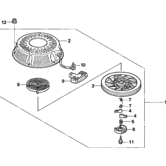 Recoil Starter Assembly for Honda GXV340RT2 Engines