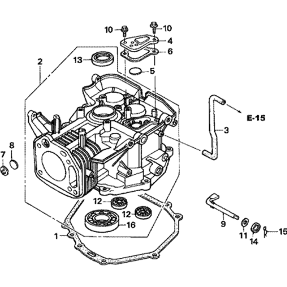 Cylinder Barrel Assembly for Honda GXV340RT2 Engines