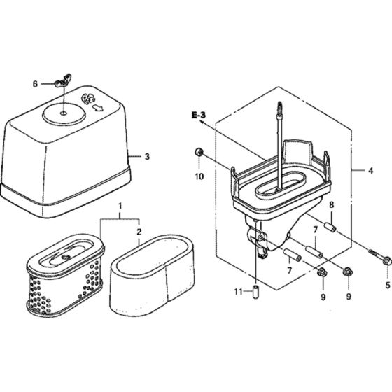 Air Cleaner Assembly for Honda GXV340RT2 Engines