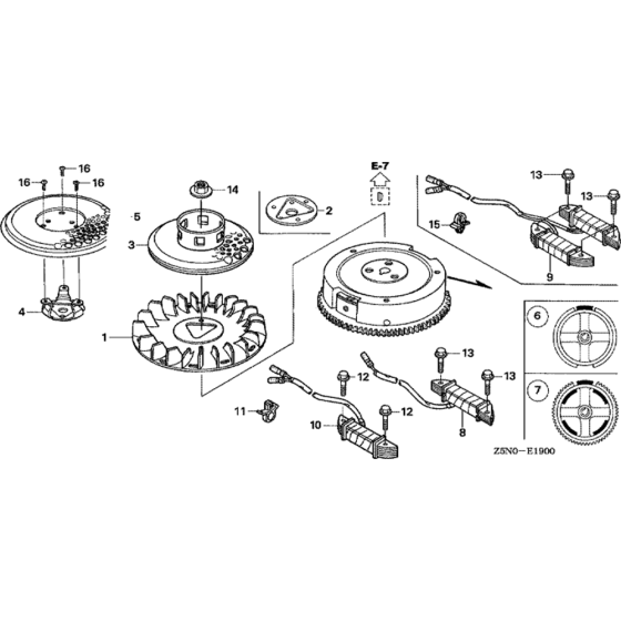 Flywheel Assembly for Honda GXV340RT2 Engines