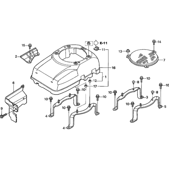 Fan Cover -1 Assembly for Honda GXV340T2 Engines