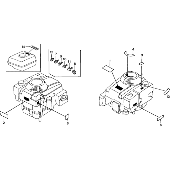 Label Assembly for Honda GXV390 Engines