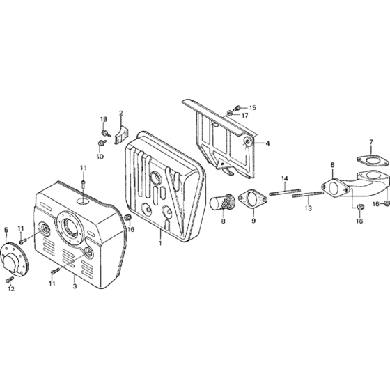 Muffler Assembly for Honda GXV390 Engines