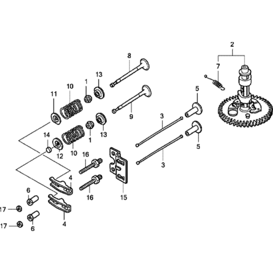 Camshaft Assembly for Honda GXV390RT1 Engines