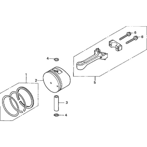 Piston/Connecting Rod Assembly for Honda GXV50 (GJAG) Engine