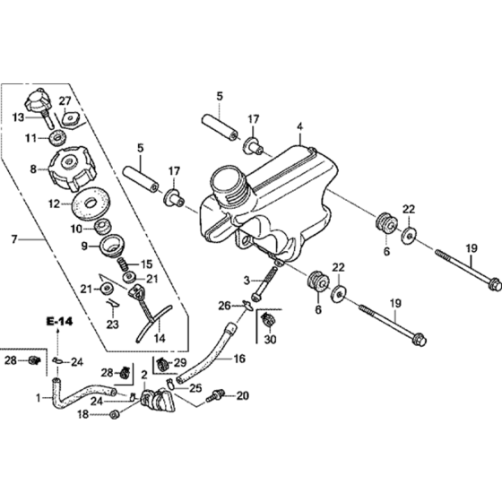 Fuel Tank Assembly for Honda GXV50U (GJAAK) Engine