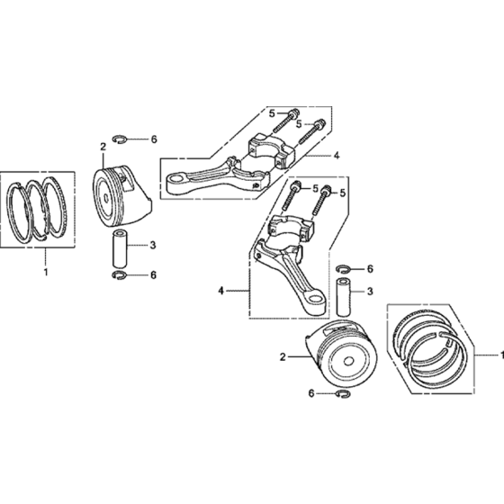 Piston/Connecting Rod Assembly for Honda GXV530U (GJAEK) Engine