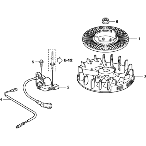 Flywheel/Ignition Coil Assembly for Honda GXV57U (GJAJK) Engine