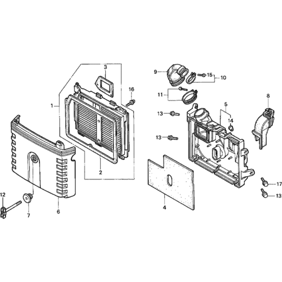 Air Filter Assembly for Honda GXV610 (GJAC) Engines.