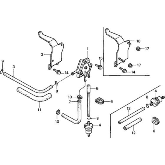 Fuel Pump Assembly for Honda GXV620 (GJAD) Engines.