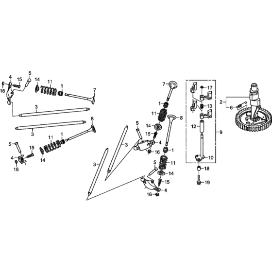 Camshaft Assembly for Honda GXV630R (GJANK) Engines.