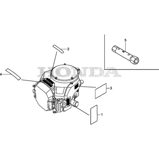 Label and Tools for Honda GXV630RH (GJACH) Engines.