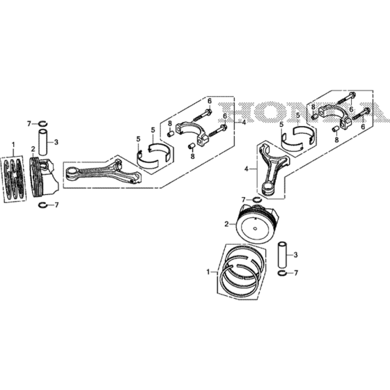 Piston Assembly for Honda GXV630RH (GJACH) Engines.