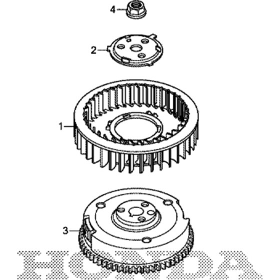 Flywheeel Assembly for Honda GXV630RH (GJACH) Engines.