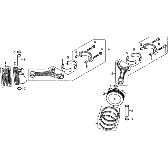 Piston Assembly for Honda GXV660R (GJAPK) Engines.