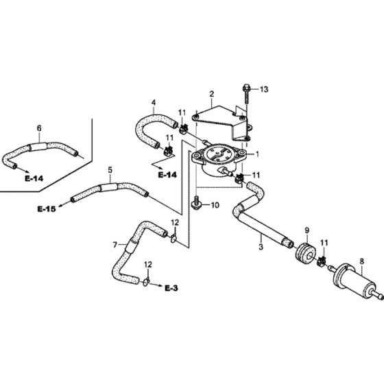 Fuel Pump Assembly for Honda GXV660R (GJAPK) Engines.