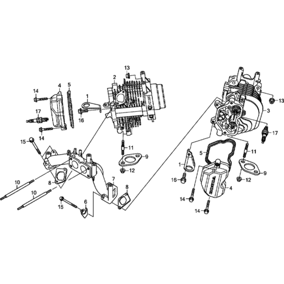 Cylinder Head Assembly for Honda GXV660R (GJAPK) Engines.