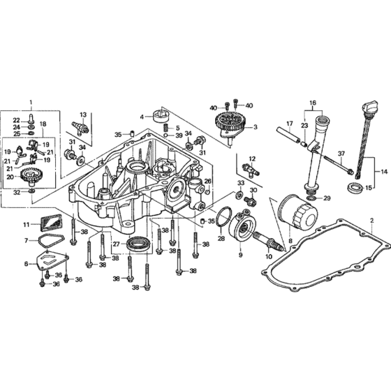 Oil Pan Assembly for Honda GXV670 (GJAH) Engines.