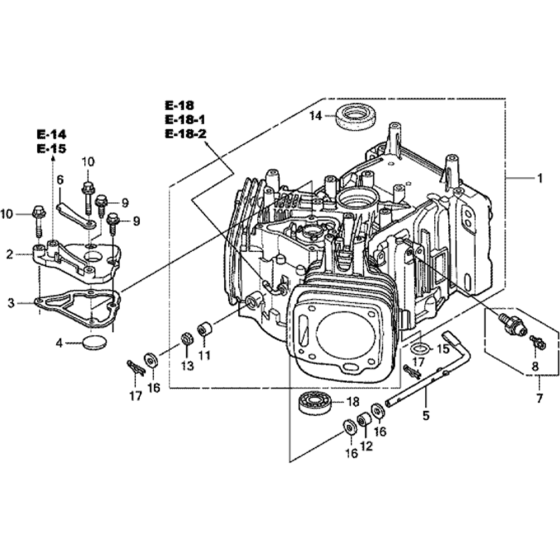 Cylinder Barrel Assembly for Honda GXV670U (GJAHK) Engines.