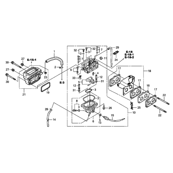 Carburetor Assembly for Honda GXV670U (GJAHK) Engines.