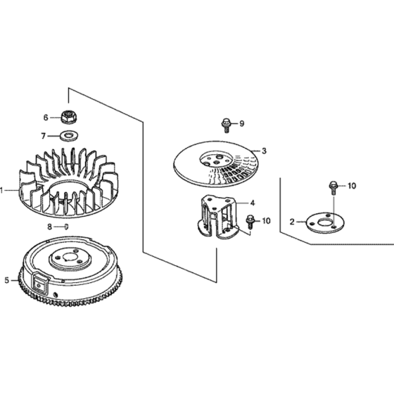 Flywheel Assembly for Honda GXV670U (GJAHK) Engines.