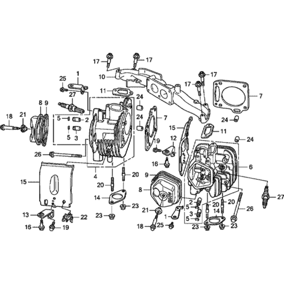 Cylinder Head Assembly for Honda GXV670U (GJAHK) Engines.