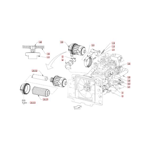 Air Filter System for Hamm HD8-10C (H199) Rollers