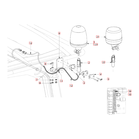 Rotary Beacon for Hamm HD 13-14 (H201) Rollers