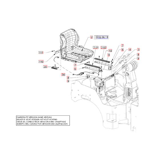 Operators Seat for Hamm HD 13-14 (H201) Rollers