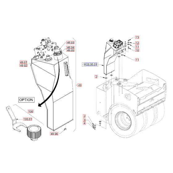 Oil Tank for Hamm HD 13-14 (H201) Rollers