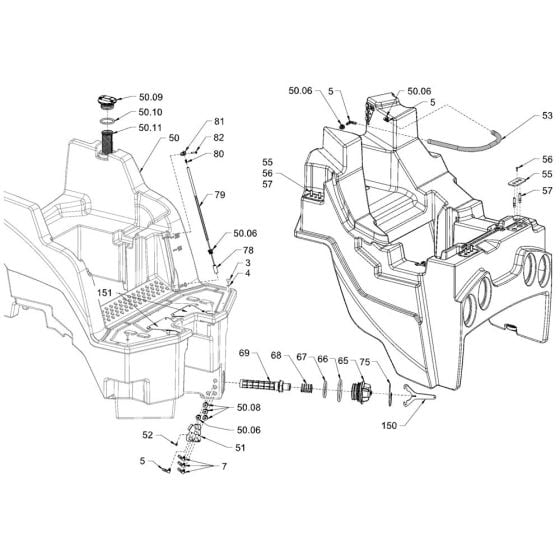 Water System Sprinkling (Version HD30 VT, HD35 VT) for Hamm HD30 - 35 (H247) Rollers