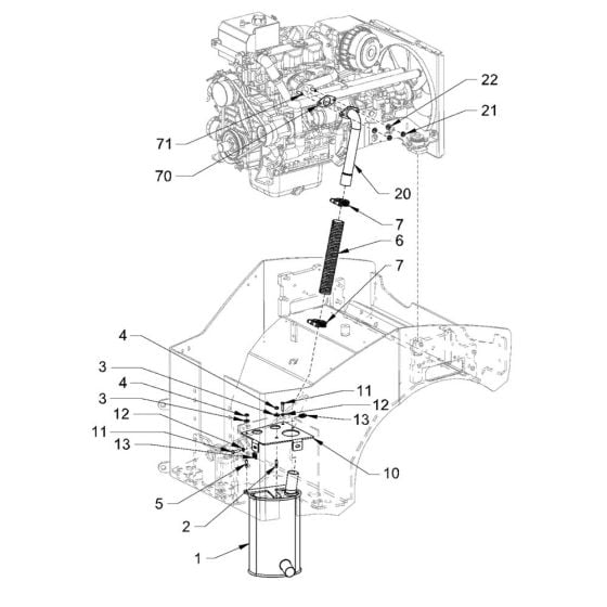 Exhaust System for Hamm HD30 - 35 (H247) Rollers