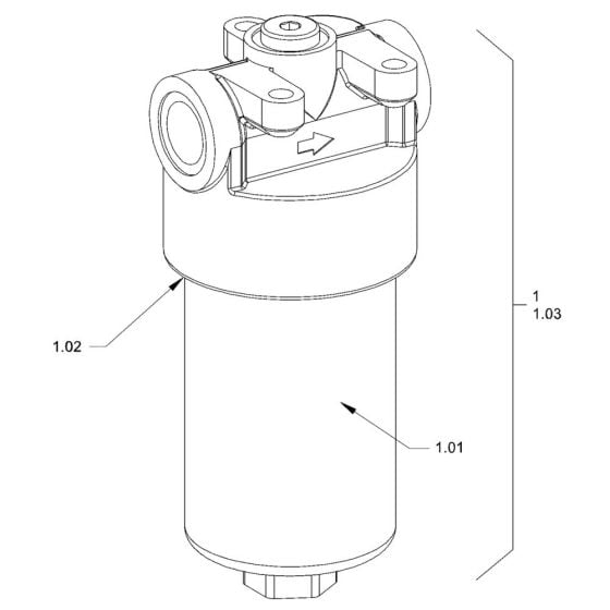 Filter (Hydraulic Oil) for Hamm HD30 - 35 (H247) Rollers