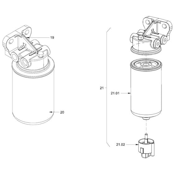 Fuel Filter for Hamm HD10i - 12i (H251) Rollers